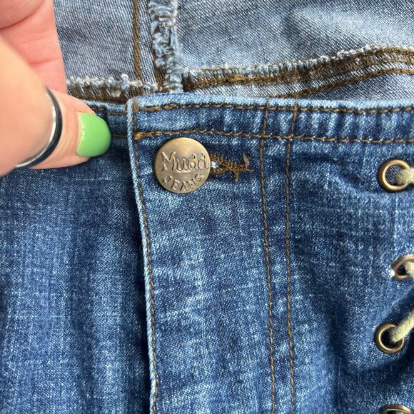 Vintage Y2K Mudd Low Rise No Waistband Lace Up Front Flare Jeans Size 13 - Picture 4 of 8
